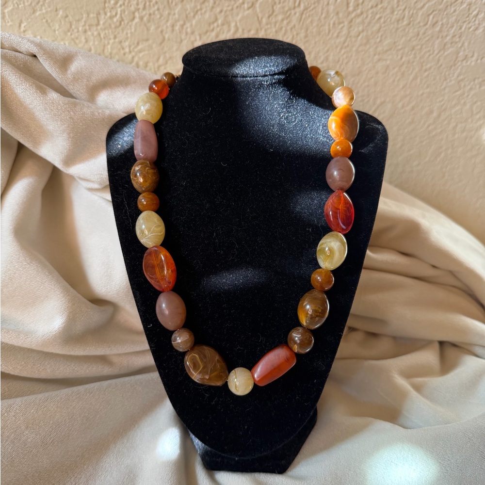 Brown Resin Bead Necklace Morgane Sezane Style